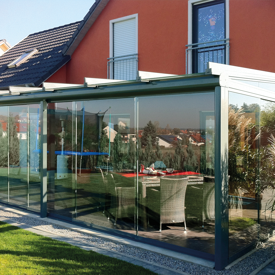 Terrassenüberdachung inkl. Glasschiebeanlagen / individuell nach Kundenwunsch